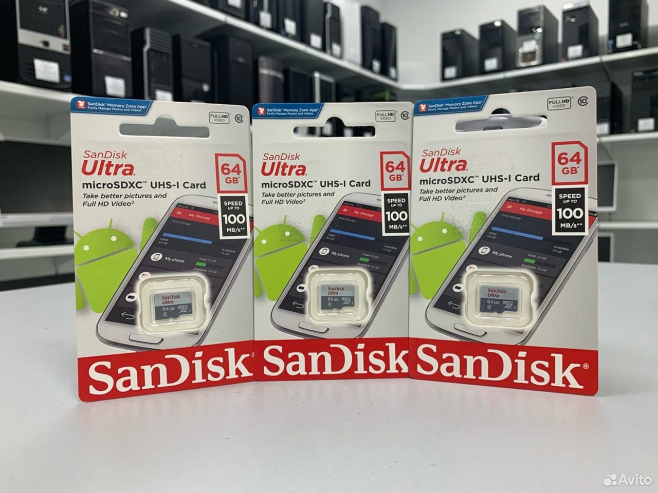 Новая Карта памяти SanDisk microSD 64Gb